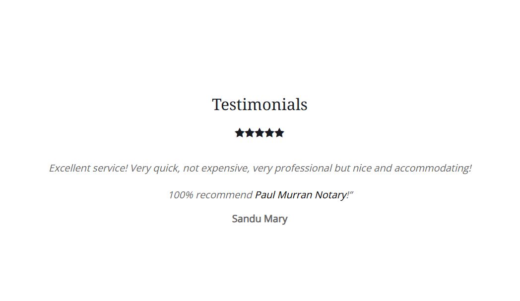 PeterOCSolicit's tweet photo. Our clients' satisfaction speaks volumes, and we are delighted to share a testimonial from Sandu Mary

“Excellent service! Very quick, not expensive, very professional but nice and accommodating! 100% recommend Paul Murran Notary!”

https://t.co/bl8H7BLrIE

#PeterOConnor #Solicit https://t.co/vG6kVKUZuV