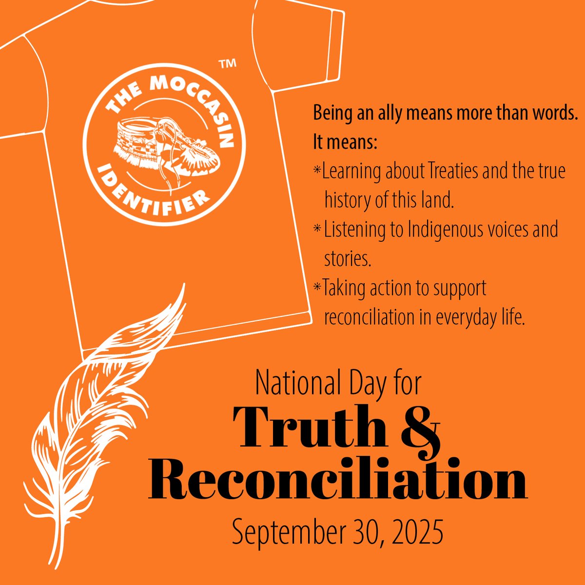 🧡 Truth &amp; Reconciliation is more than words. It’s learning Treaties, listening to Indigenous voices &amp; taking action daily. Walk with us. 👣 #EveryChildMatters #MoccasinIdentifier