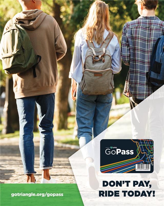 GoTriangle's tweet image. 📚 The GoPass isn’t just for class. Use it to travel the whole Triangle.

🚍 Ride Triangle buses for FREE with a college/university GoPass.

1️⃣ Download Umo
2️⃣ Get your code from your school
3️⃣ Scan &amp;amp; ride for free

👉 gotriangle.org/gopass 
#GoPass #PublicTransit
@TriangleTDM