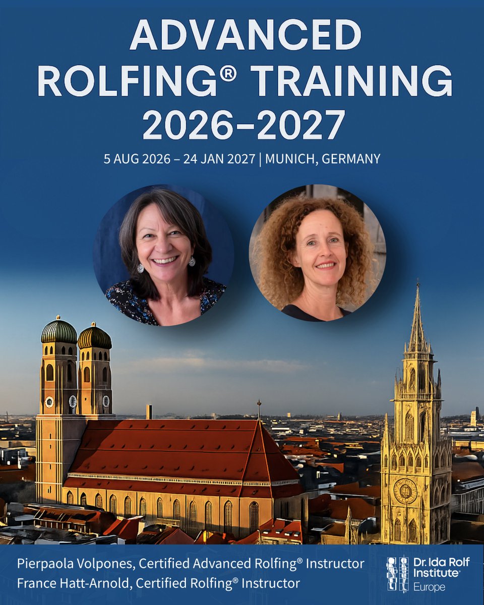 EURolfingAssoc's tweet image. Join the Advanced Rolfing® Training 2026–2027 in Munich with Pierpaola Volpones &amp;amp; France Hatt-Arnold. 🗓 5 Aug 2026–24 Jan 2027 👉 rolfing.org/education/leve…
#Rolfing #AdvancedTraining #Bodywork