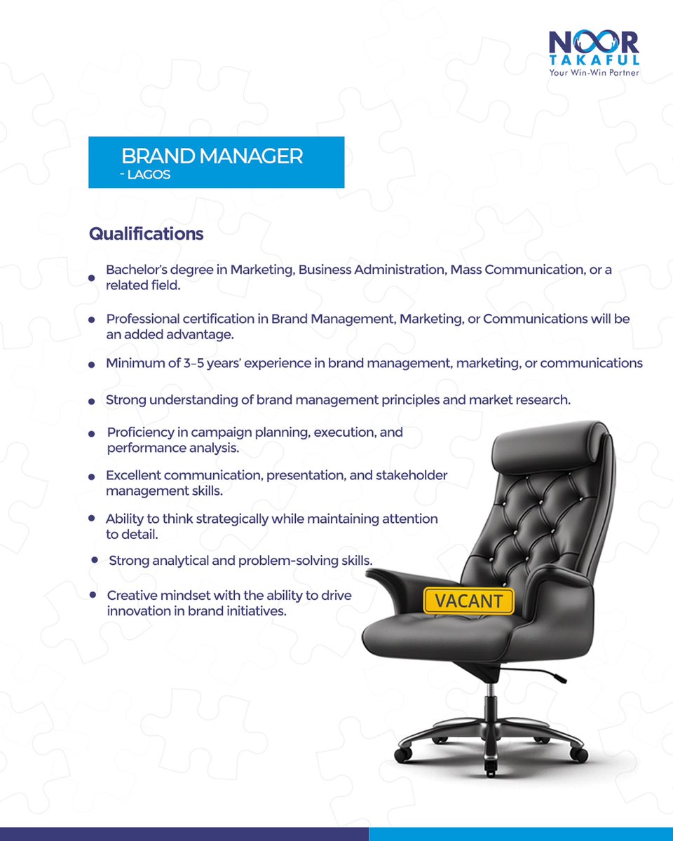 We are hiring!🚀
If you’re passionate about storytelling, strategy, and shaping brand perception, this is your cue.
Click the link below to apply 👇

noortakaful.ng/our-team/caree…
