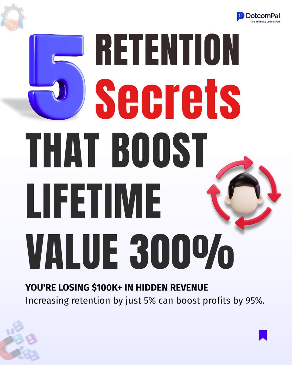 DotcomPal's tweet image. 🚨Losing big money? A 5% boost in keeping customers can skyrocket profits by 95% in 2025! With #DiorSS26 trending, it’s time to level up. Swipe for 5 easy retention tips to triple lifetime value. What’s your biggest customer loss? Tell us! #CustomerRetention #SaaS