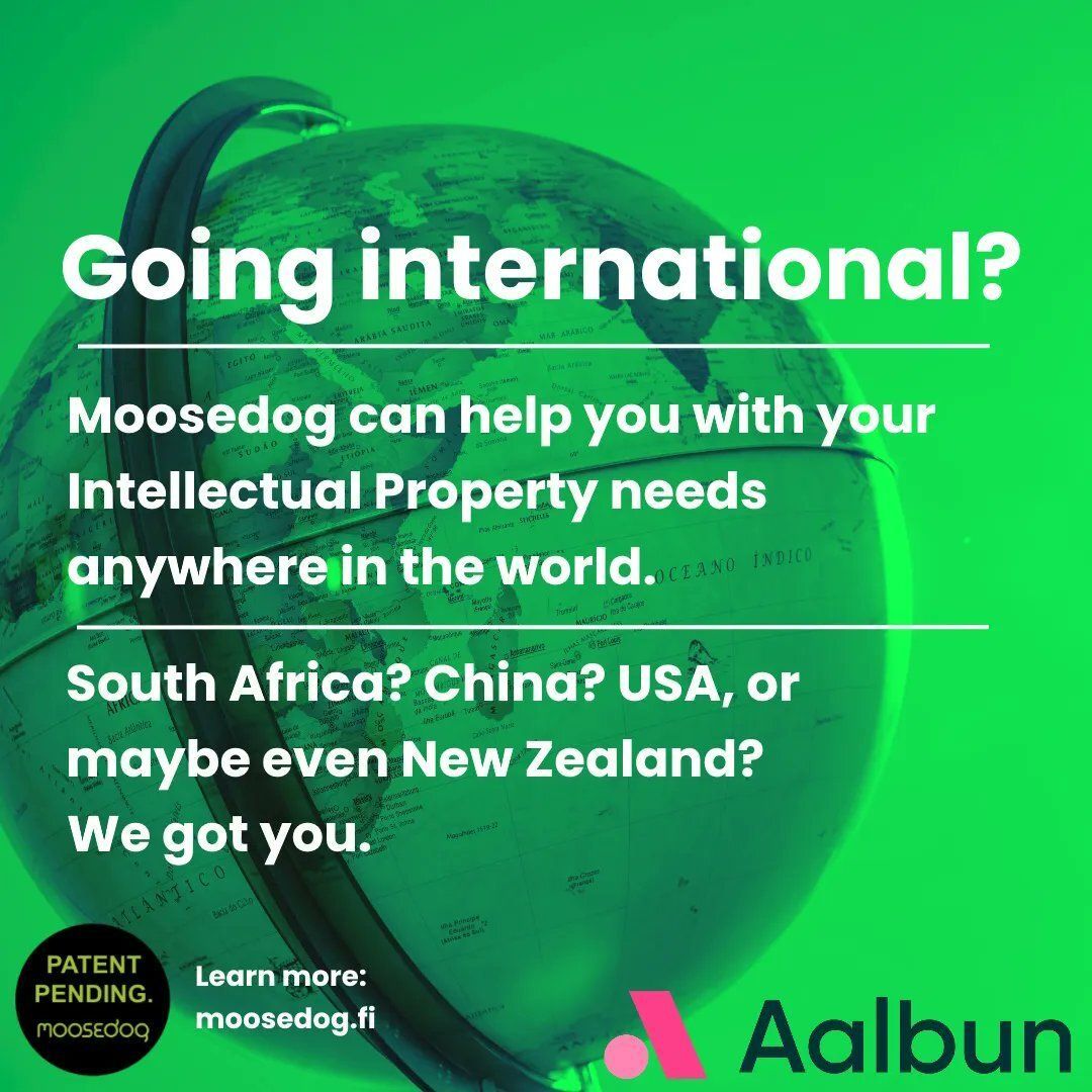 🌍 Thinking global?
A strong patent, trademark, or design ensures your invention is protected internationally from day one. IP protection gives you the freedom to expand your business without limits! 

#MoosedogIPR #getitpatented #GlobalInnovation