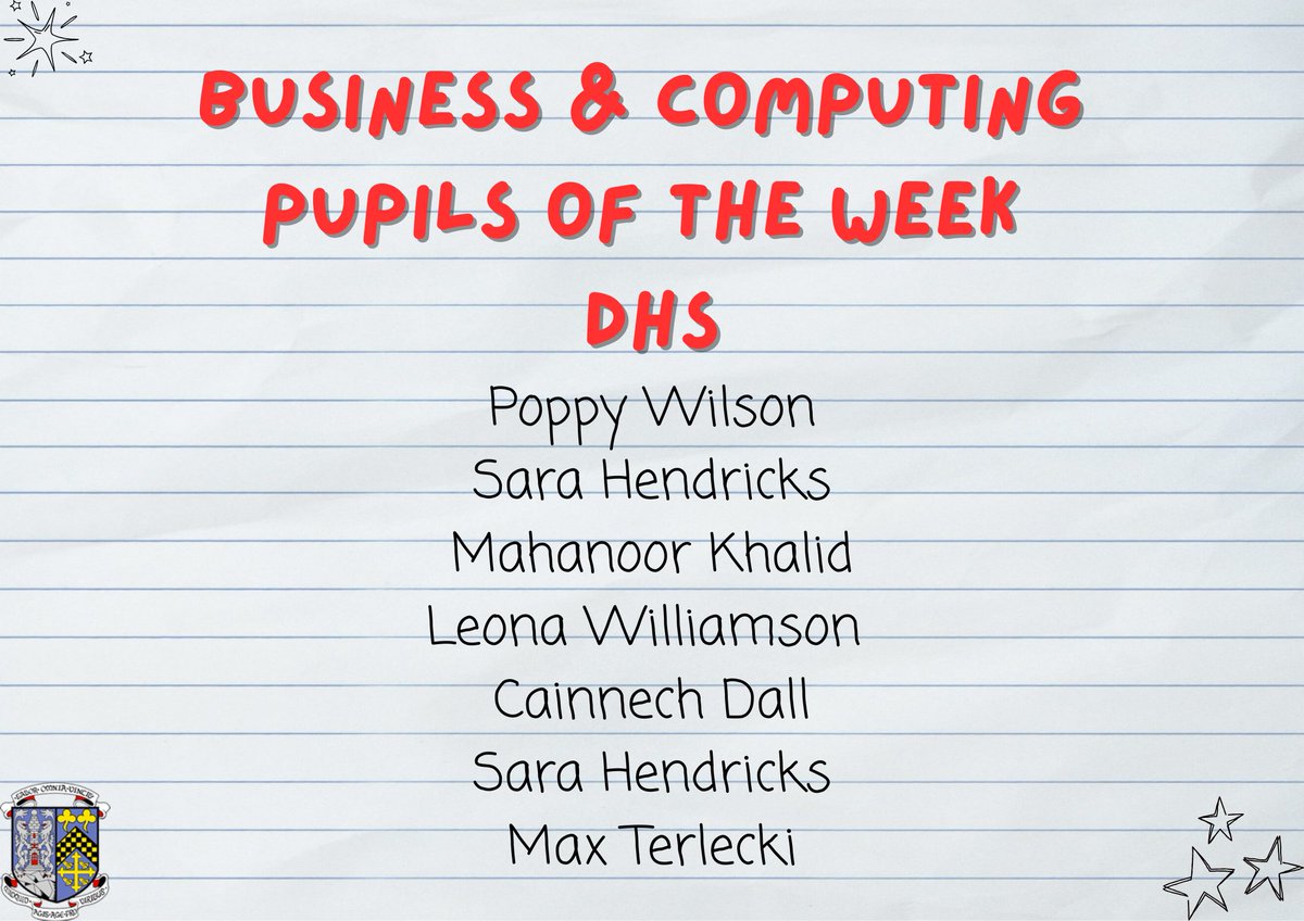 Fantastic efforts again this week from a new round of our superstars! Really impressed your teachers and tried your best. 😃⭐️ #POTW <a href="/DunfermlineHS/">Dunfermline High</a>