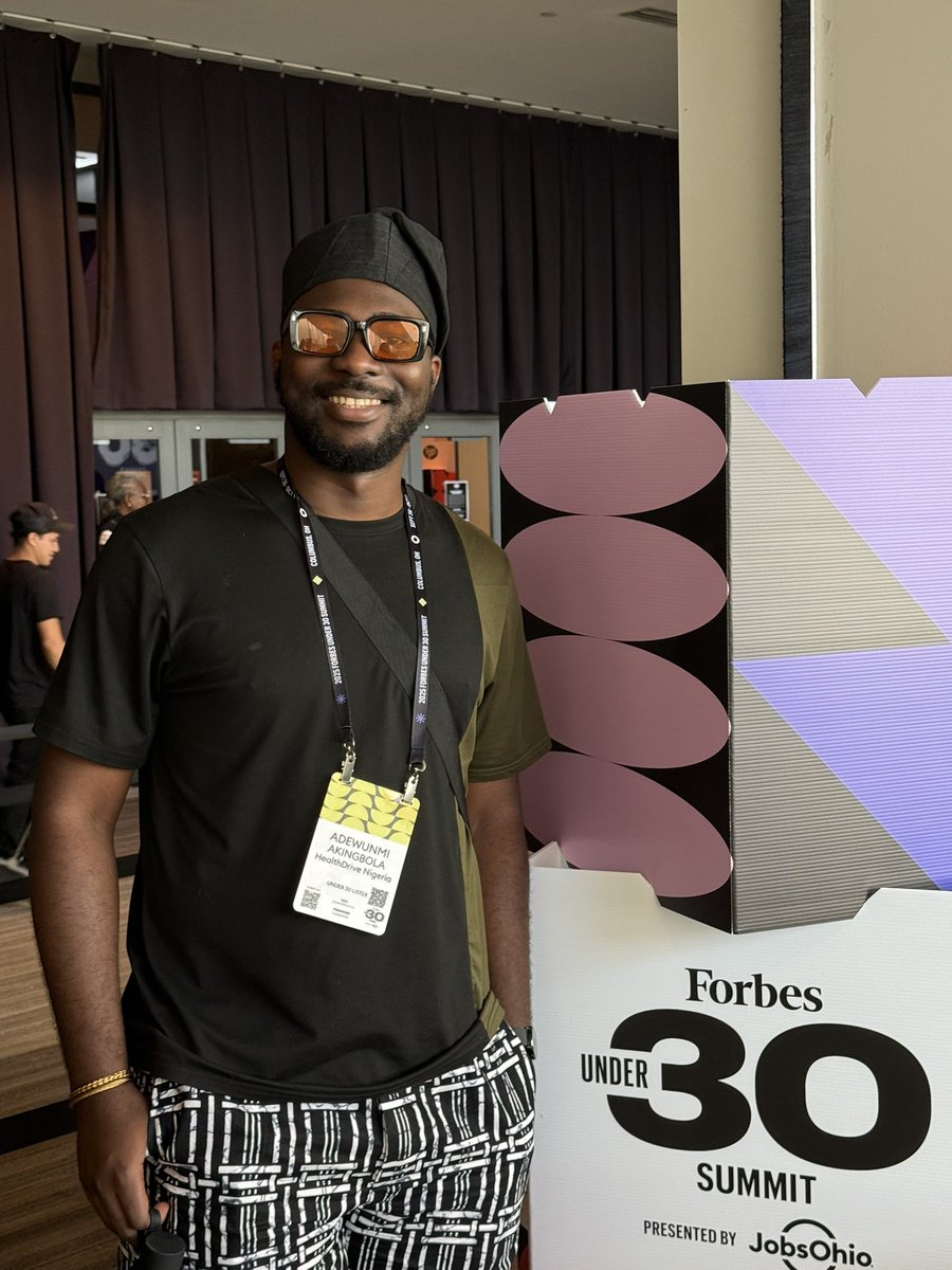 KingTesla11's tweet photo. Wrapped up Day One of the Forbes Under 30 Summit 2025 here in Columbus Ohio, USA, attending as a Lister in the Science &amp; Healthcare (Europe) category and proudly representing HealthDrive Nigeria.

Grateful for this opportunity to connect, learn, and represent our work. https://t.co/ttc4LcQON7