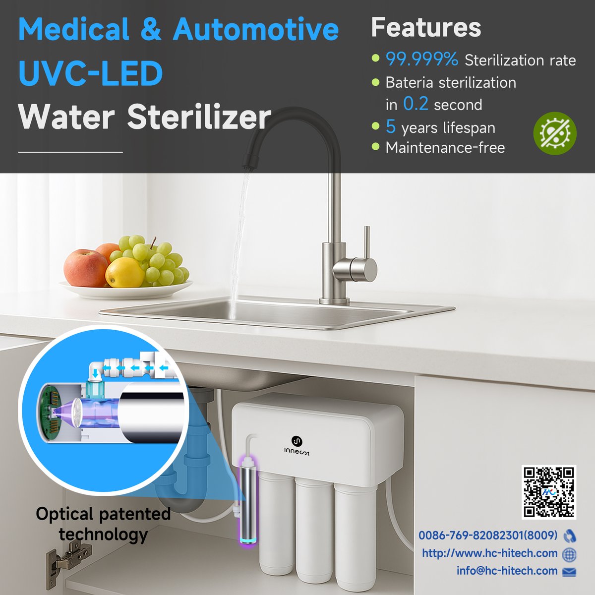 HC_HITECH's tweet image. 🌟 Innest Household Water Sterilizer – Beyond Home Use! 🌟
💧 Why Choose Innest?
✅ 99.999% sterilization rate
✅ Kills bacteria in just 0.2s
✅ Maintenance-free &amp;amp; durable
✅ Compact and easy to integrate
#Innest #UVCLed #WaterSterilizer #Medical #HealthcareTech #CleanWater
