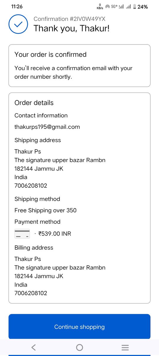 ThakurPs4's tweet photo. @TinyDhillon @faujidays Sir where I can check the status of my order https://t.co/PWVWOj7hWv