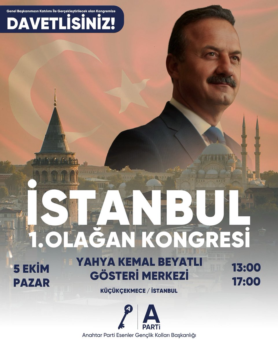 📌 5 Ekim | İstanbul İl Kongresi
Milletimizin yarınlarını inşa edecek, gençliğin sesini daha gür duyuracağı büyük buluşmaya hazırlanıyoruz.

🗓 Tarih: 5 Ekim
📍 Yer: Yahya Kemal Beyatlı Gösteri Merkezi

Gelin, İstanbul’un kalbinden yükselen bu sese hep birlikte güç katalım!