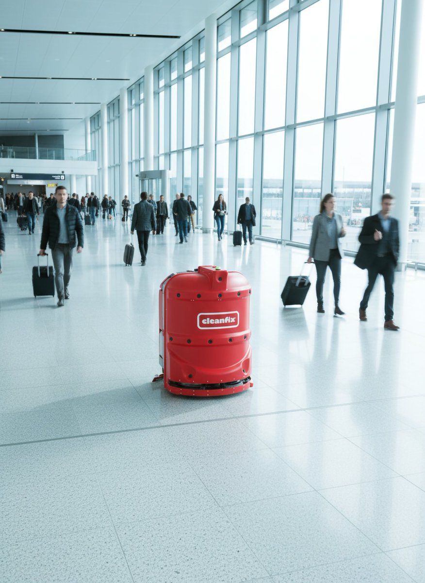 CleanfixRobot's tweet image. The RA660 Navi XL operates even in crowded airports, navigating between people while maintaining spotless floors. With advanced navigation, powerful suction, and a systematic algorithm, it delivers reliable hygiene.
More: cleanfix-robotics.com
#RA660NaviXL #AutonomousCleaning