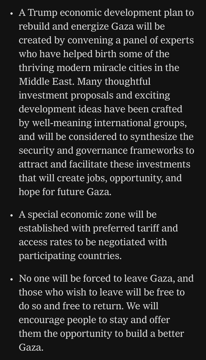 oliviertesquet's tweet photo. Le plan de Trump pour Gaza est un rêve d’Apocalypse Nerds : une souveraineté entrepreneuriale expérimentée sur les ruines fumantes d’un territoire dévasté pour dépasser l’État-nation. C’est écrit : transformer l’enclave en « zone économique spéciale ».

https://t.co/ZT7Zbyzks6 https://t.co/roQEpjdJhE