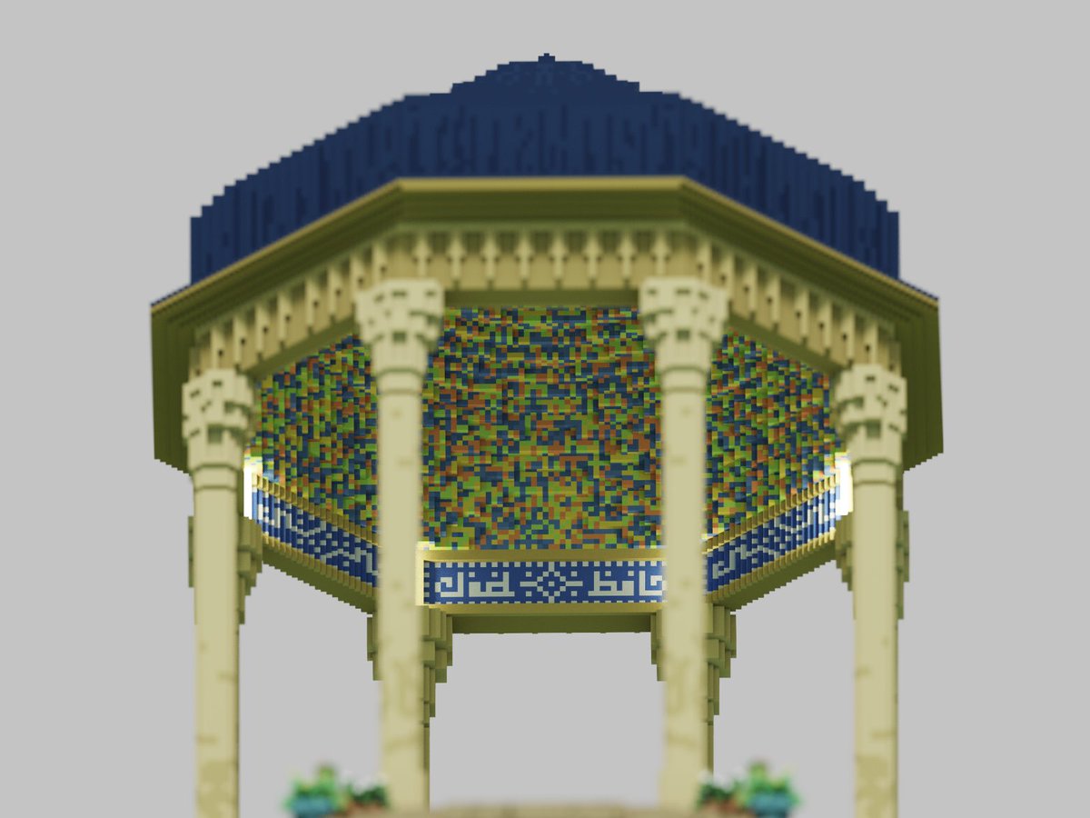 A while ago I decided to make voxel models of Persian structures and I started with the "Tomb of Hafez".

Then got super busy :)) But I really enjoyed this and I'll probably try to make more soon~

#magicavoxel #voxelart #hafez #hafezieh #isometric