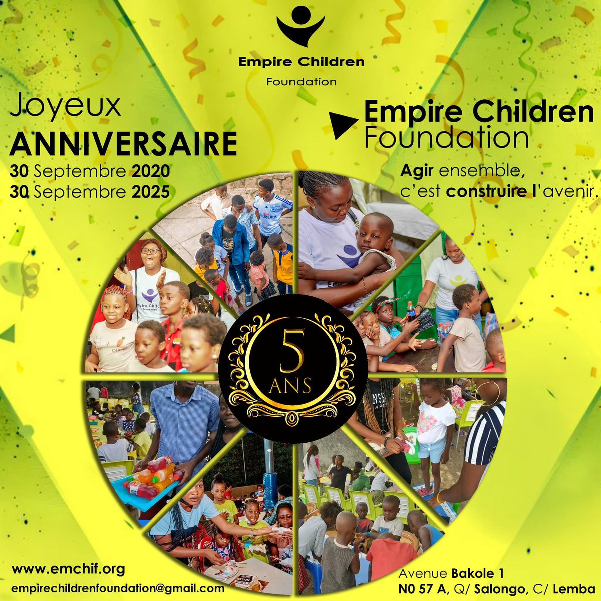 Emchif2020's tweet image. 🎉🎂 Aujourd’hui, nous célébrons les 5 ans de la Fondation EMCHIF !
Cinq années d’engagement, de solidarité et d’impact positif 🌍💙.
Merci à tous ceux qui nous accompagnent dans cette mission 🙏.
Ensemble, continuons à semer l’espoir et à changer des vies ✨🤝🛟.

#EMCHIF #5ans