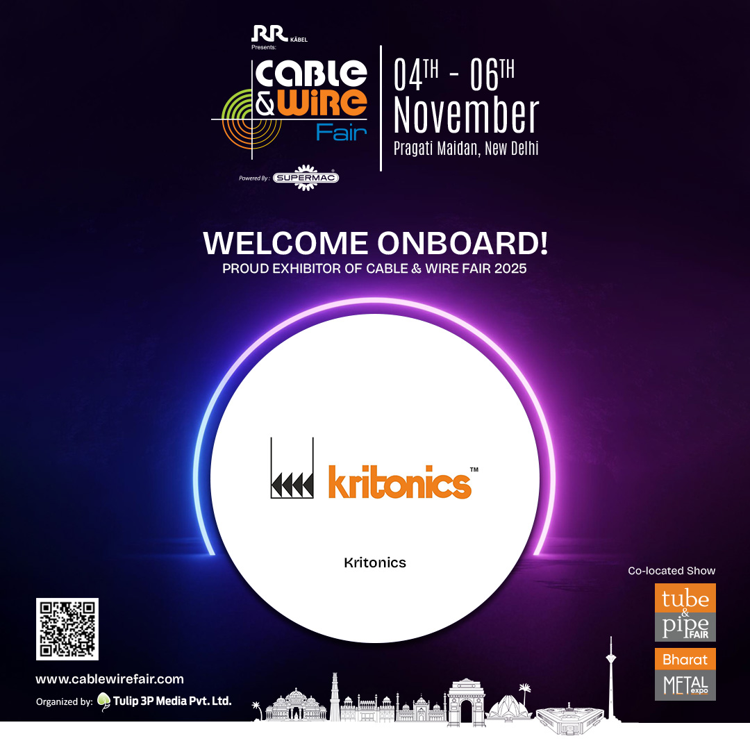 cablewirefair's tweet image. We are Honored to Welcome, Kritonics at @CableWireFair 𝟐𝟎𝟐𝟓.

📅4-6 Nov 2025 |📍Pragati Maidan, New Delhi
🔗For more info, visit: cablewirefair.com

#CableWireFair #CWF2025 #WireExpo #CableExpo #WireExhibition #CableExhibition #WireIndustry #CableIndustry #Kritonics