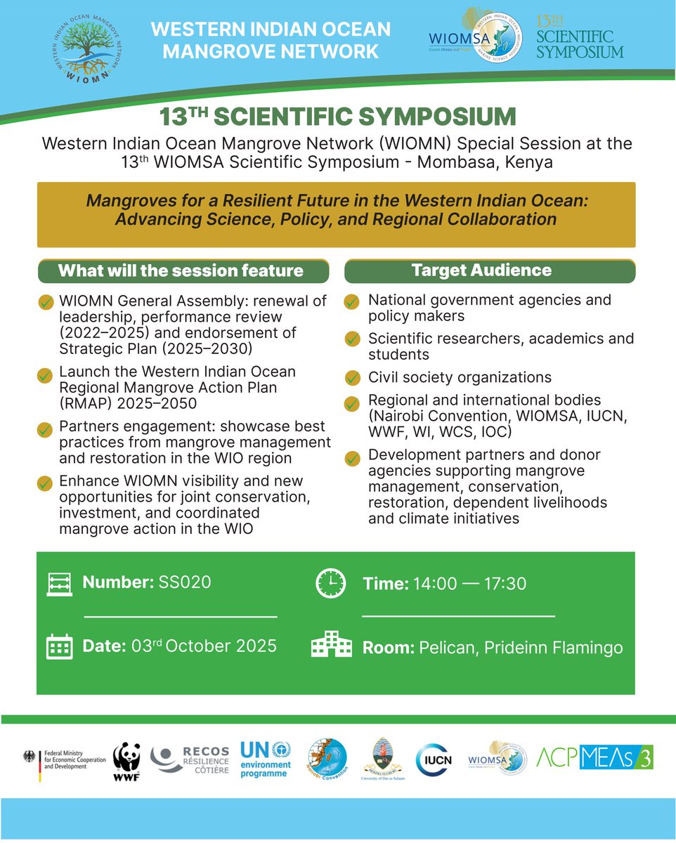 Join #WIOMN special session at the 13th WIOMSA scientific symposium in Mombasa, Kenya <a href="/wiomsa/">WIOMSA</a>. Do not plan to miss!!