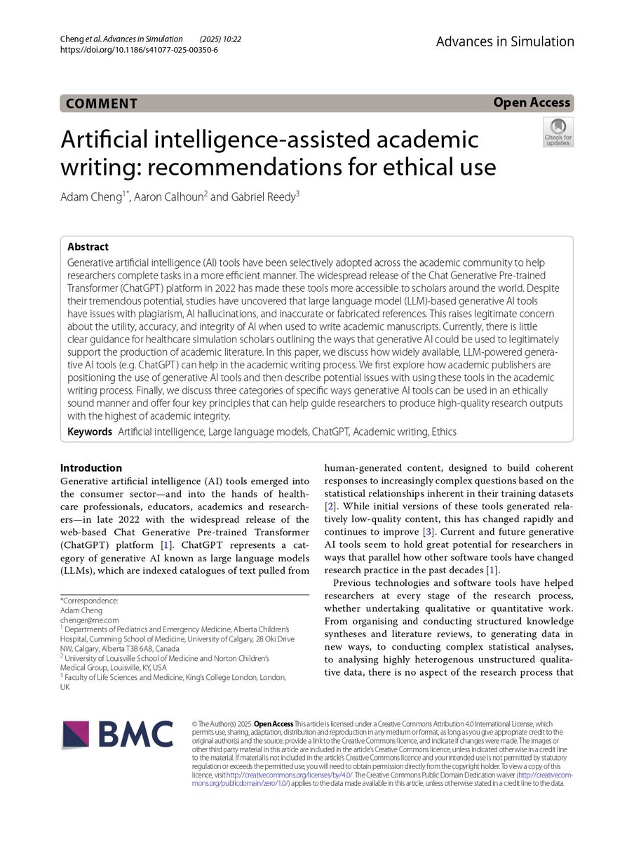 DrasmaJabeen1's tweet image. Artificial intelligence assisted academic writing Ethical Use