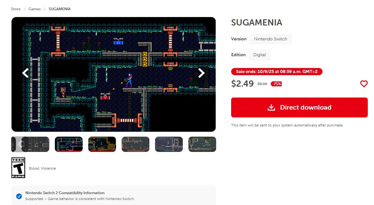 🔥 MUST-PLAY ALERT! 🔥

SUGAMENIA is now 75% OFF on Nintendo Switch — that’s less than $2.50!

Don’t miss your chance to experience this retro 2D adventure.

🎮 A hidden gem you need in your collection!

#NintendoSwitch #IndieGame #Sugamenia