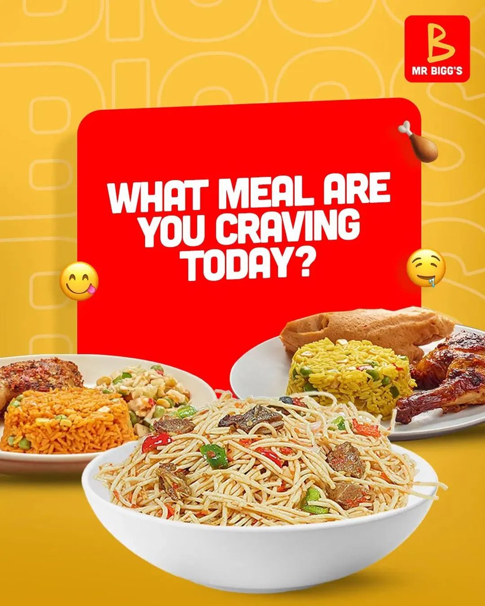 Craving something delicious ? 🍗🍚 Dive into a BIGG meal today! 😋 Order now for a satisfying meal!

How to order 
👉 Order on WhatsApp – 08054601625
👉 Visit any of our stores near you
👉 Call 📞 0700 071 1711