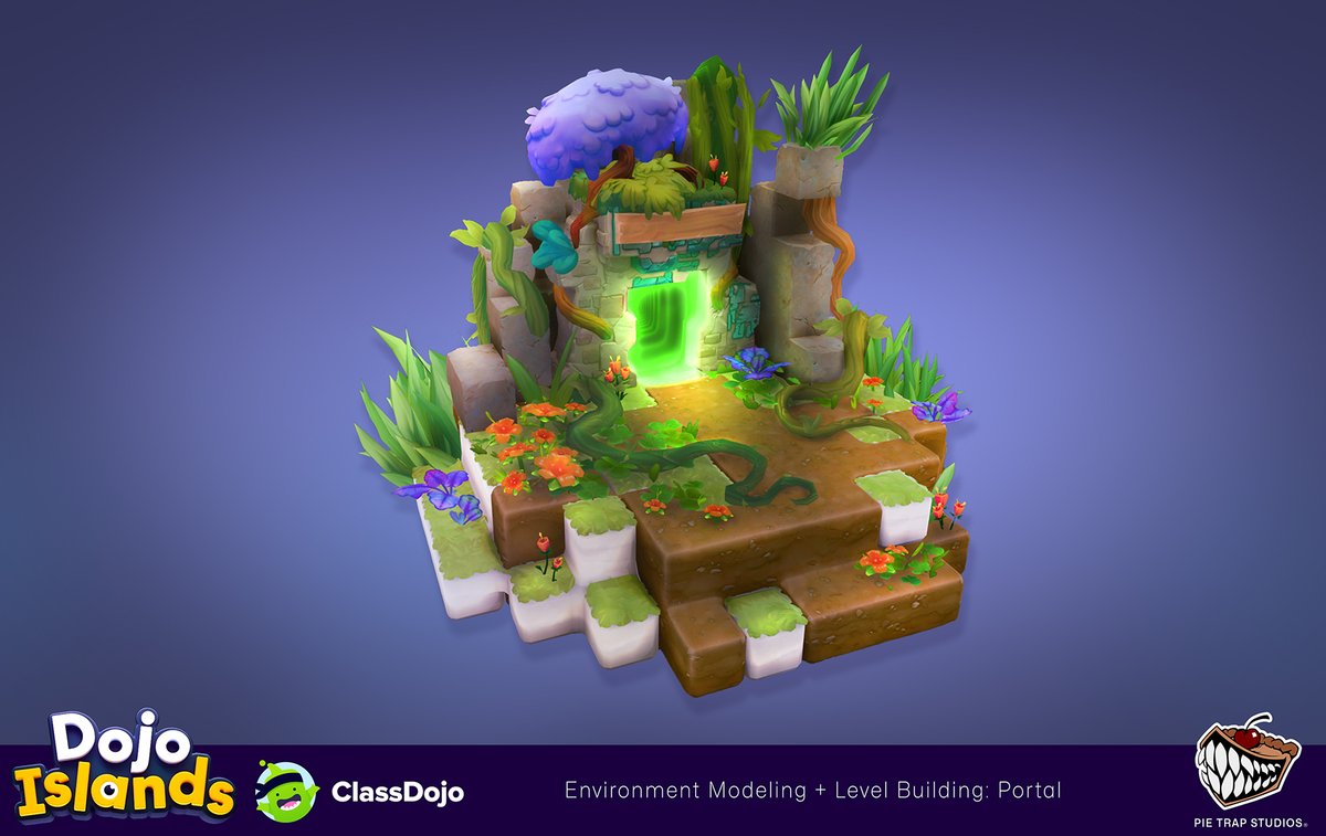 Check out this forest portal diorama from Dojo Islands. Built with modular kits, it blends hand-painted textures and optimized low-poly modeling to create striking focal points in stylized worlds.

#EnvironmentArt #FantasyEnvironment #StylizedArt #GameArt #NoAI