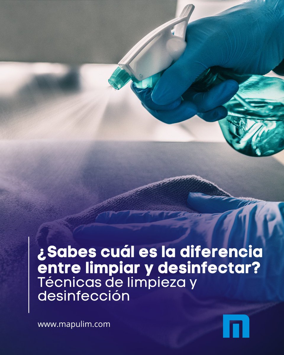 Mapulim's tweet photo. 🧼 ¿Sabes cuál es la diferencia entre limpiar y desinfectar?

Aunque parezcan lo mismo, son técnicas distintas.

Hoy te contamos:
◽Cuáles son las técnicas de limpieza más eficaces
◽Cómo desinfectar correctamente
◽Qué productos utilizar

👉 Accede: https://t.co/huOSOQRXXr https://t.co/nGAwhzrKji