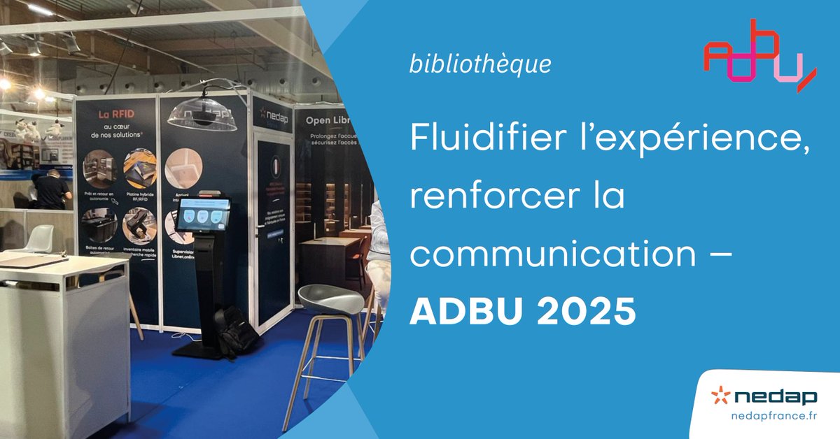 🎓📚 Demain, cap sur #Nantes pour le congrès #ADBU ! Retrouvez Nedap Bibliothèque du 1er au 3 oct., stand n°8.
👉 Simplifier l’expérience des adhérents, libérer du temps pour la médiation.
Inscrivez-vous 👉 adbu.fr/visites-congre…
#BibliothèquesUniversitaires #Innovation