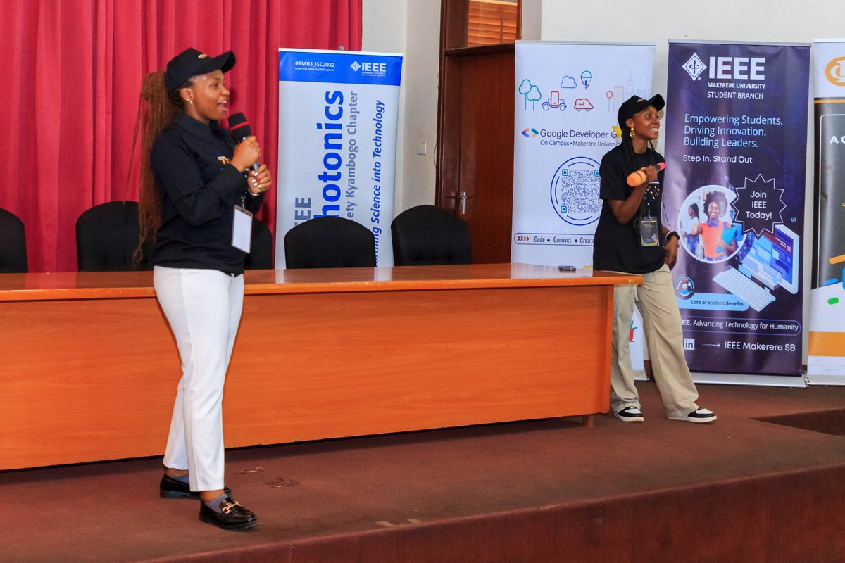 IEEEMAKSB's tweet image. 🎤 Big thanks to our amazing #TechXUG25 hosts – Patricia &amp;amp; Clarissa!
You brought energy, warmth &amp;amp; professionalism to the stage as 90+ attendees connected with speakers, pitches &amp;amp; workshops. 🚀

#IEEE #AI #Web3