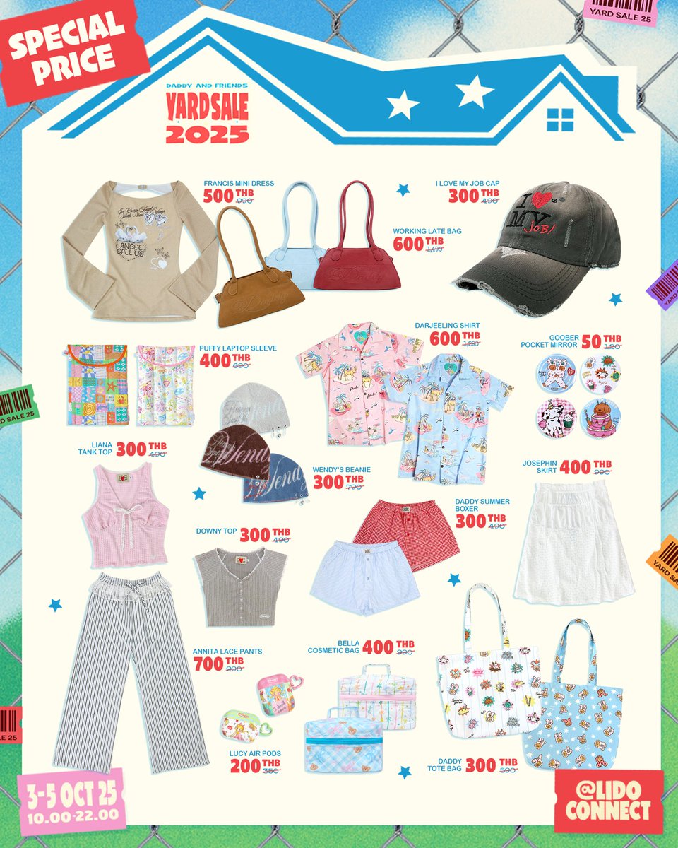 Stickerland2's tweet photo. Daddy &amp; Friends Yard Sale 2025🏡
@Daddyacademyyy ‘S Menu

แอบเอาสินค้ามาราคาพิเศษมาสปอย👀 บอกเลยปีนี��ลดจัดเต็มเหมือนเดิม ราคาดีที่สุดในรอบปี! ปักวันแล้วมาเจอกันได้เลยที่งาน Daddy &amp; friends yard sale 2025

📆Date : 3 - 5  ตุลาคม 2568
⏰Time : 10.00 - 22.00 น. https://t.co/oRjiTqKyKW