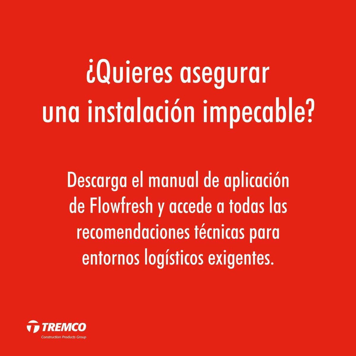 tremcocpgiberia's tweet image. 🧱 Flowfresh = durabilidad + bajo mantenimiento.
Consulta el manual de aplicación y planifica sin sorpresas.
Solicita una prescripción 👉 hubs.li/Q03x102k0
#Flowcrete #PavimentosIndustriales