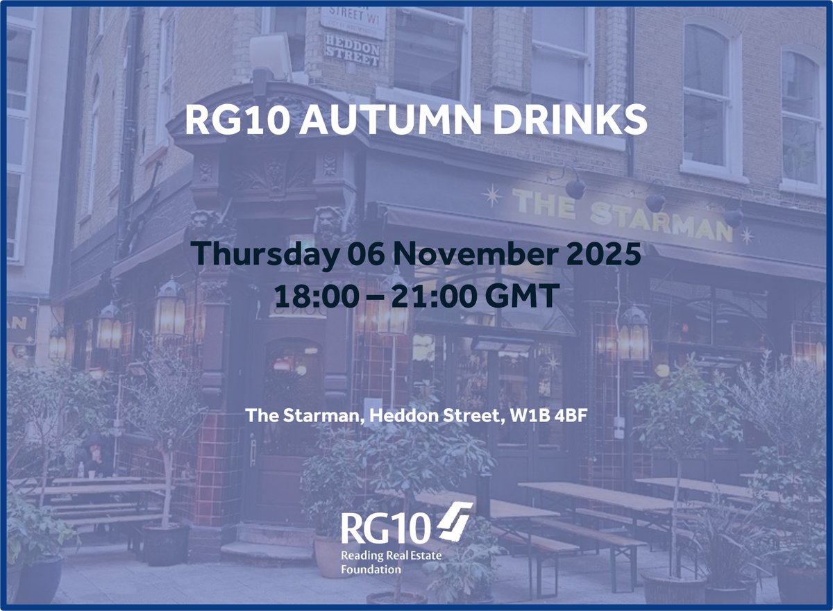 📌 Graduated from Real Estate &amp; Planning in the last 10 years? Join our RG10 Autumn Drinks in central London on 06 Nov!

Reconnect with your cohort, meet new contacts &amp; bring a colleague. Free to attend but registration is essential: live.henley.ac.uk/events/189705
 
#ReadingRealEstate