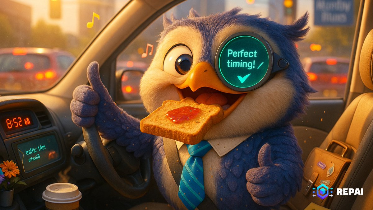 Rep_AIofficial's tweet photo. GM REPAI fam! ☀️🦉

REPPY's Monday mood: Toast in beak, coffee secured, ready to conquer! 🍞☕

Who else is turning Monday blues into Monday HUES? 💙➡️🌈

Drop a 🚗 if you're commuting with us!

#REPAI #MondayMotivation #Web3 #REPPY https://t.co/UOt6pNrudX