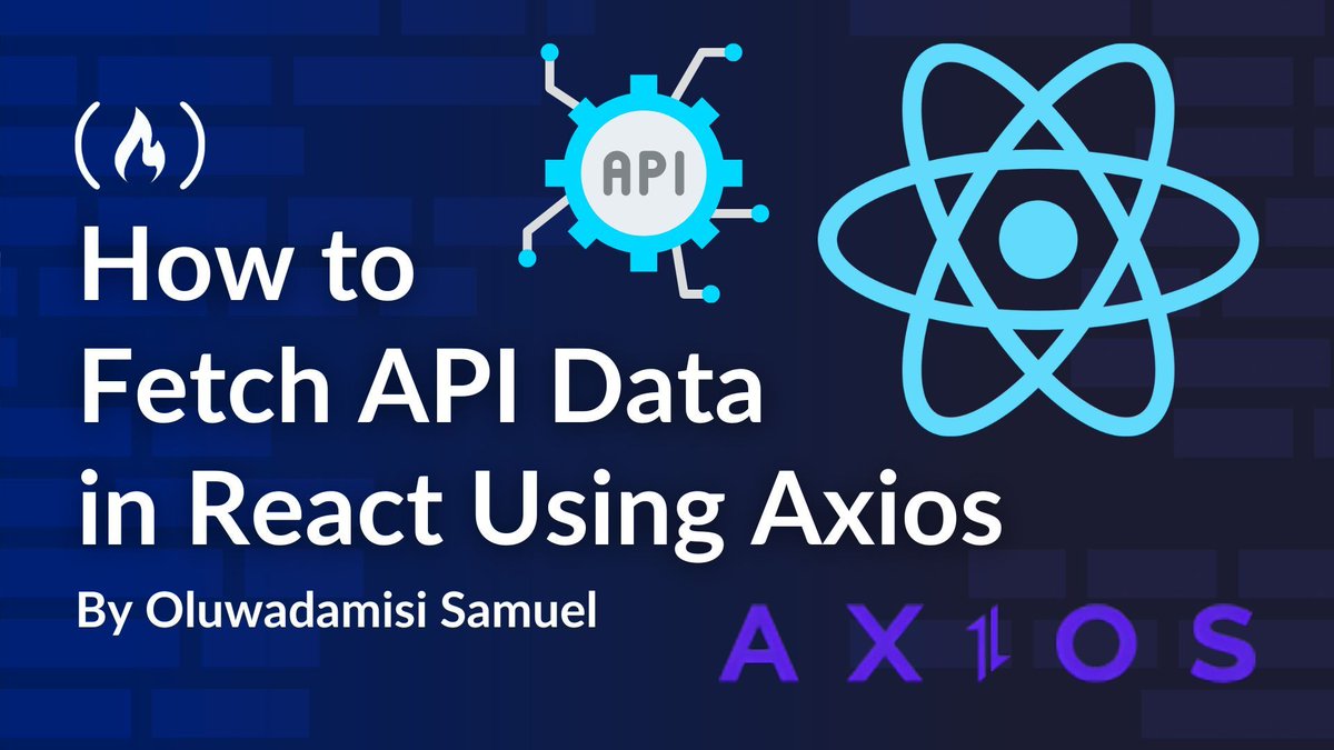 freeCodeCamp's tweet image. As a developer, you'll need to know how to fetch data from APIs.

And in this tutorial, you'll learn how to fetch that data and store and display it in a React app.

First you'll get data using the built-in fetch method, then you'll refactor using the popular Axios library.…