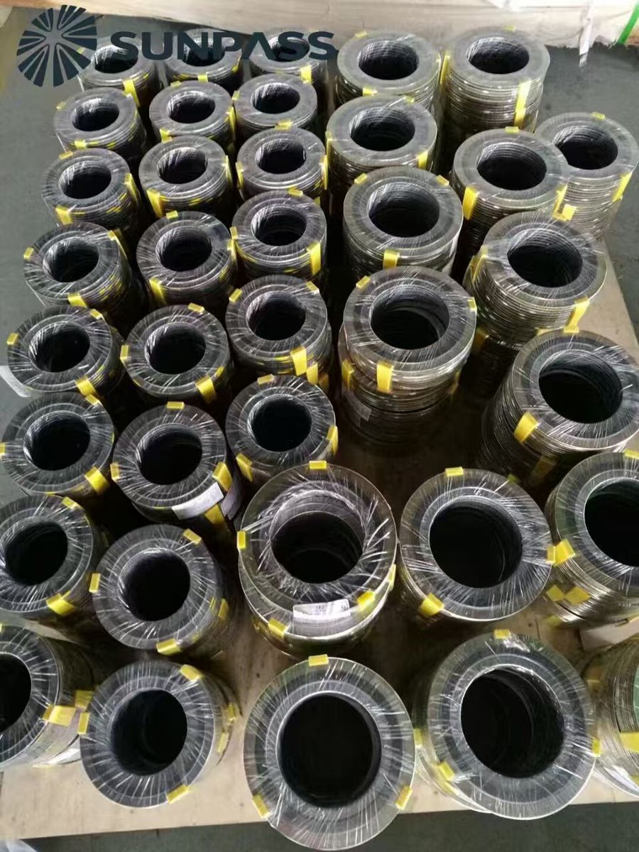 Sunpass001's tweet photo. SunPass Spiral Wound Gaskets are made of a preformed thin metallic strip combined with a soft sealing composite material, wound together under pressure to energize the sealing element to act like a spring when compressed between two flange faces. https://t.co/8FFDXmF8nH