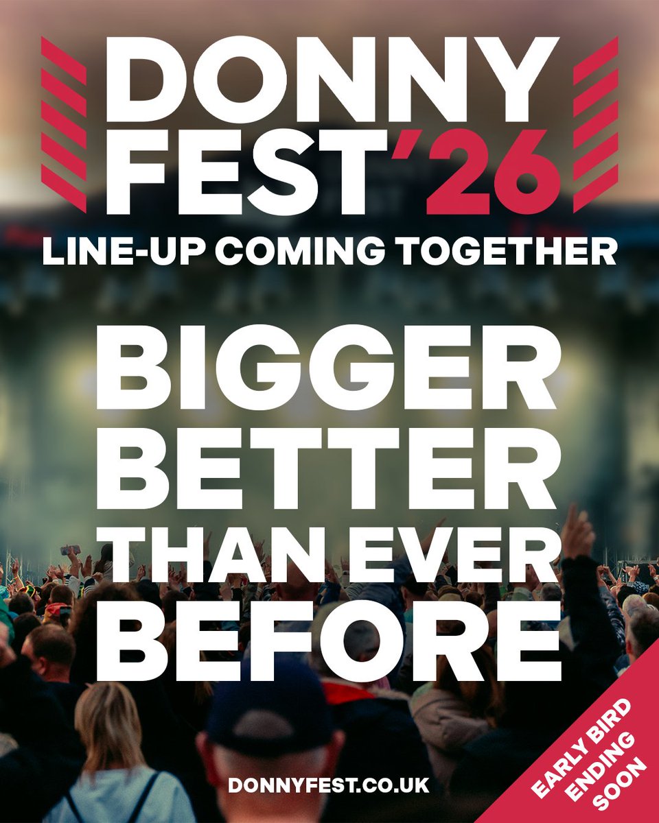 The DonnyFest 2026 line-up is coming together... and it’s shaping up to be our best yet!
Final line-up lands in January, but let’s just say; it’s bigger, bolder, and louder than ever before!

👀 We might even drop a few teases along the way... keep your eyes on us.

🎟️ Early bird