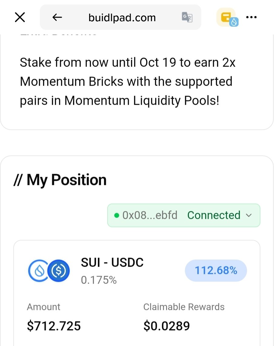 B_rab9's tweet photo. Buidlpad에서 @MMTFinance momentum HODL 시작!
시드가 작아 $700 투자는 저에겐 꽤 큰 결심이었습니나! 확신을 갖고 비대칭 수익에 도전... 
작은 시작, 큰 가능성이라고 쓰고 수익에 도전!! #Sui #Momentum #Buidlpad #크립토 @Edward__Park https://t.co/DK5WfxslPJ