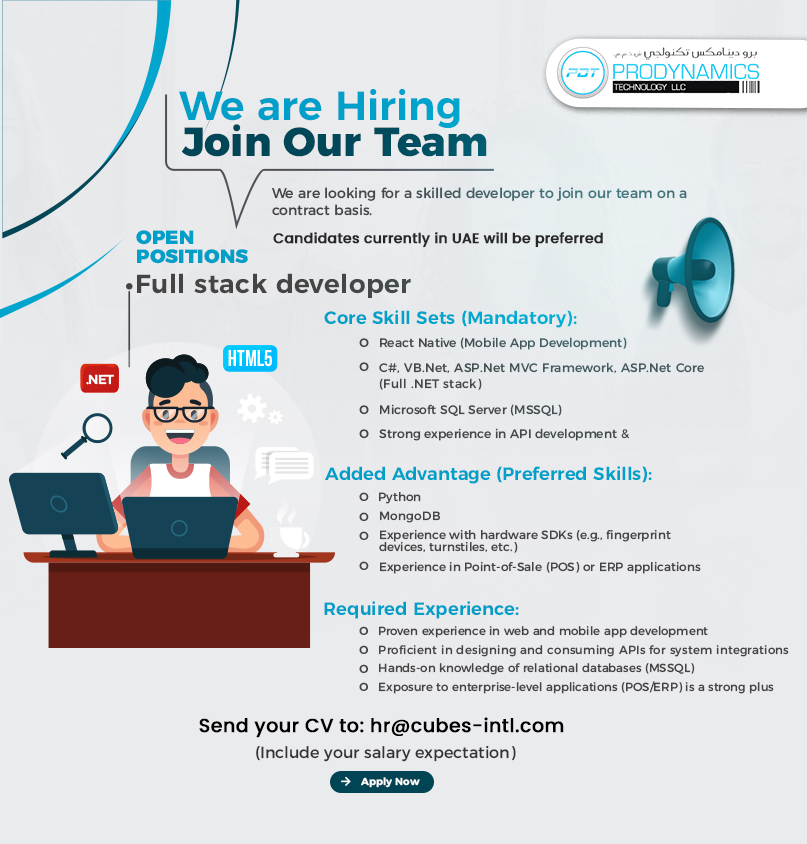 retailerpdxb's tweet image. We are looking for a skilled Full stack developers to join our team. 
#FullStackDeveloper #ReactNative #AppDevelopment #DubaiITJobs #SoftwareEngineer