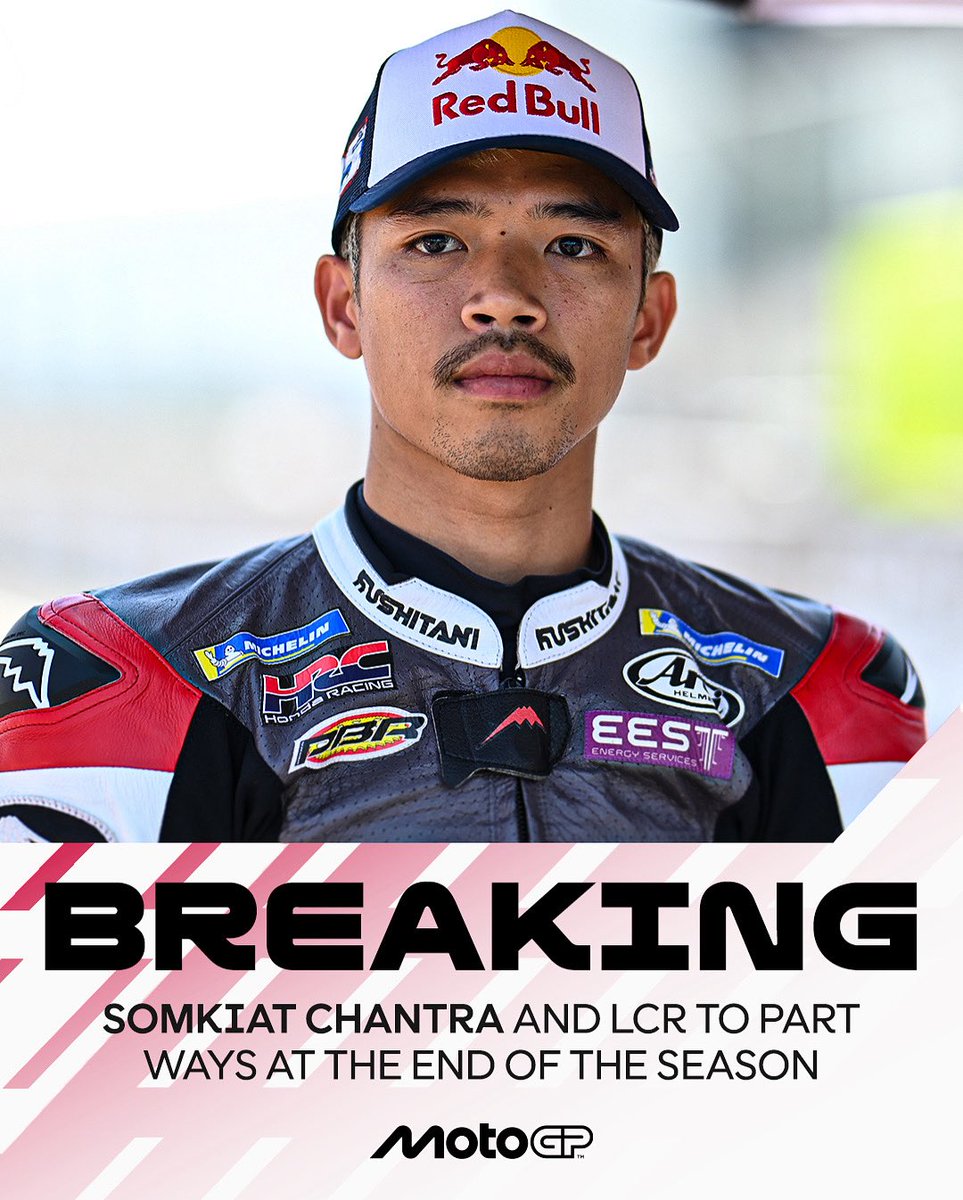 MotoGP's tweet photo. BREAKING: @somkiat35 will leave #MotoGP the end of the season 🚨🔚 https://t.co/bWc9BKe8qI