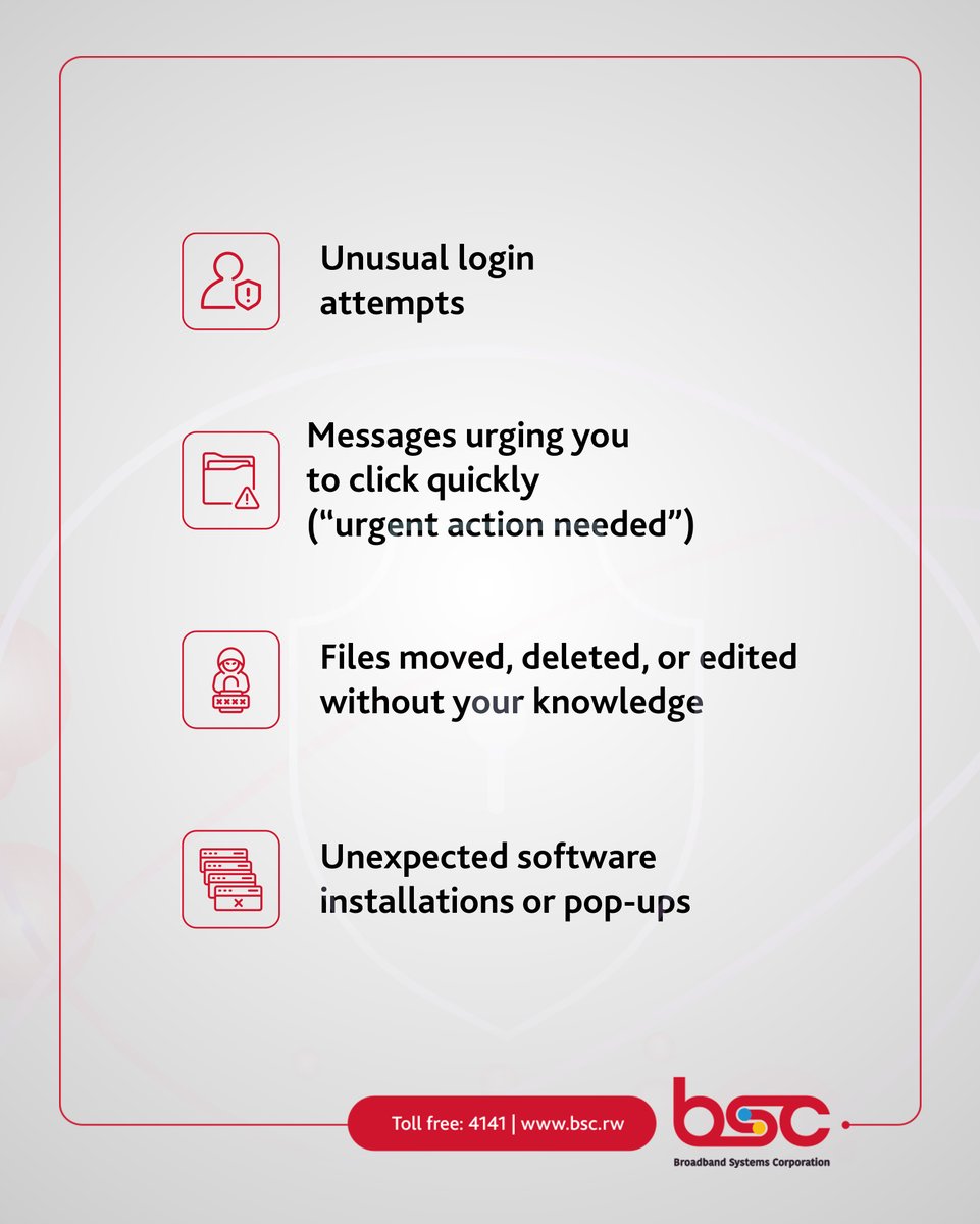 bscrw's tweet image. They say: "Danger doesn’t knock, it sneaks in. "
 Looking around your digital space… have you noticed any of these red flags?

Stay tuned. Something powerful is coming to keep you protected.

#Defenza #CyberAwareness #digitalshield #StaySecure #CyberRedFlags