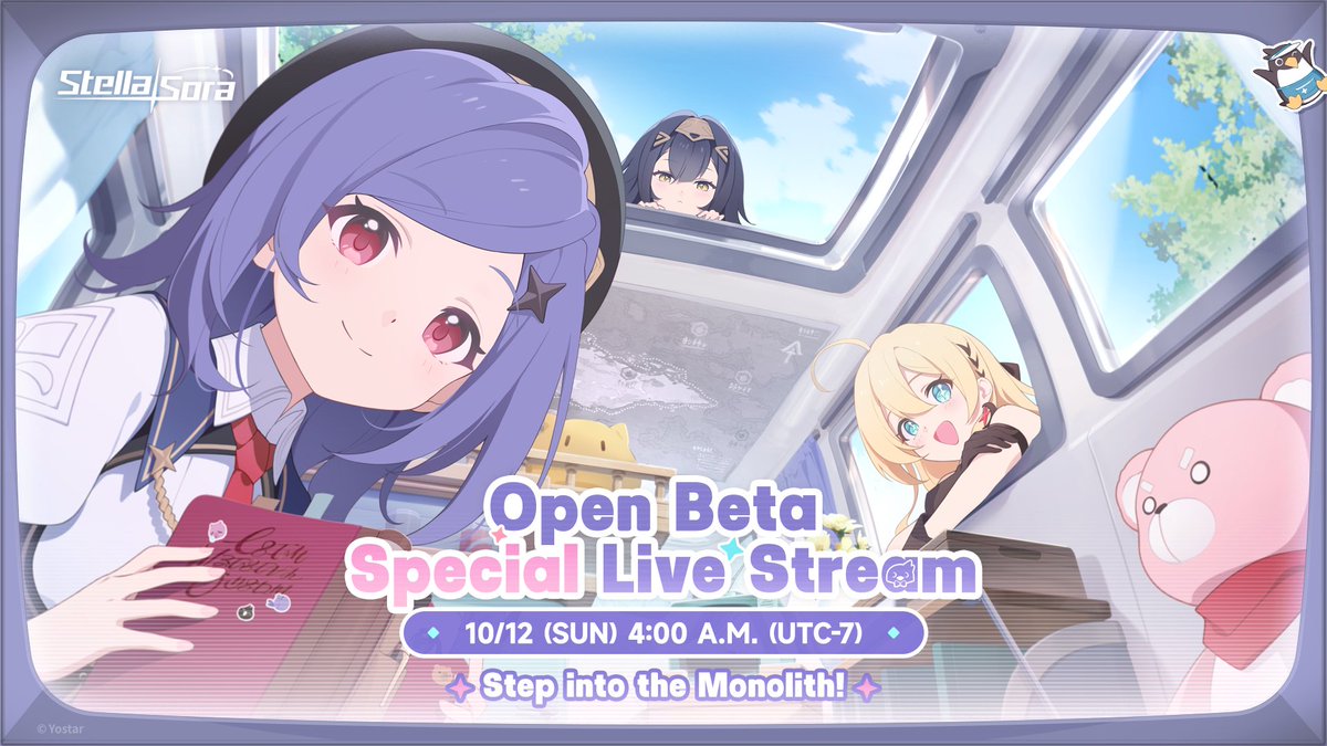 Dear Tyrant,

Stella Sora Open Beta Special Live Stream will begin at 4:00 A.M. (UTC-7) on October 12 (SUN)!

Tap the link below to watch ↓↓↓
🌟YouTube: youtube.com/live/WENG76IM1…

Tales of love and hope await! Dear Tyrant, please join us for this special event. Your presence is