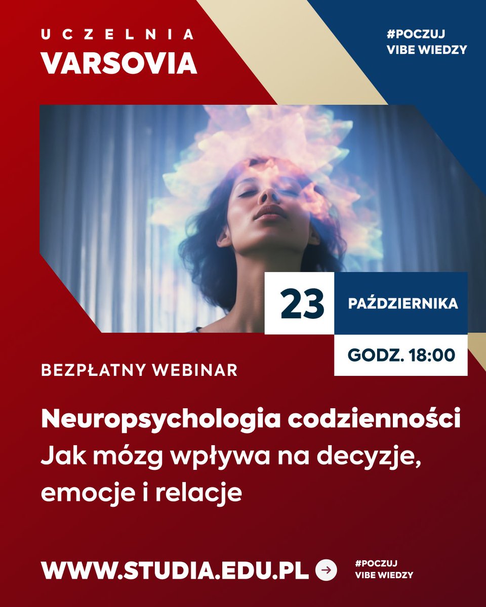 Jak funkcjonuje Twój mózg i jak wpływa na codzienne decyzje? 🧠💡 

Dołącz do bezpłatnego webinaru online z CERTYFIKATEM: „Neuropsychologia codzienności – jak mózg wpływa na decyzje, emocje i relacje”
🗓️ Data: 23.10.25
⏰ Godzina: 18:00
💻 Online – możesz uczestniczyć z dowolnego