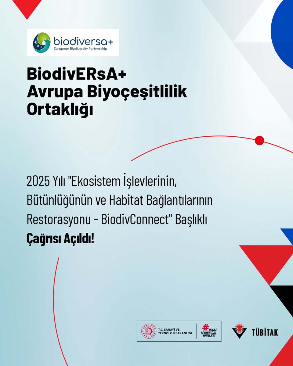 📢 BiodivERsA+ 2025 Yılı "Ekosistem İşlevlerinin, Bütünlüğünün ve Habitat Bağlantılarının Restorasyonu-BiodivConnect" Başlıklı Çağrısı açıldı!

🌾 Çağrı, dünyanın tüm bölgelerindeki her türlü ekosistem ve habitatta biyolojik çeşitliliğin restorasyon çalışmalarını kapsayacaktır.