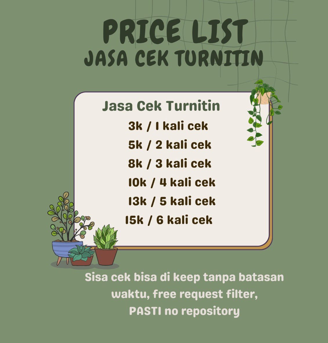 bocyeh's tweet photo. WTS DIJUAL 

akun turnitin dan cek turnitin mrah no repository, proses cepat mudah dan berkualitas. akun turnitin mulai 10ribuan ajaa #zonauang
8277bakks https://t.co/PkWTXApNO5