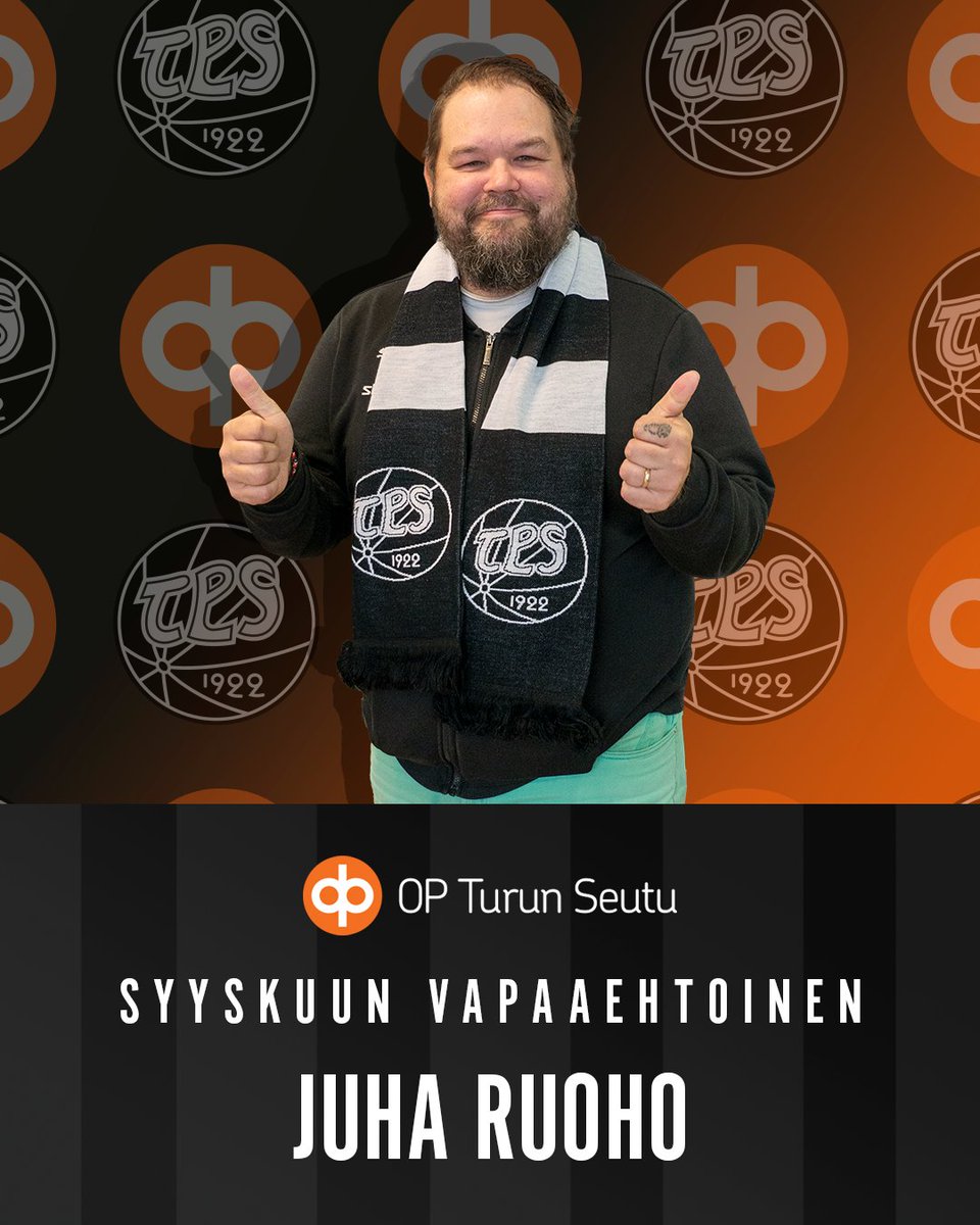 TPS on yhdessä pääyhteistyökumppaninsa OP Turun Seudun kanssa palkinnut syyskuun kuukauden vapaaehtoisena tepsiläisenä Juha Ruohon.

📝 Lue Juhan vapaaehtoistarina: fc.tps.fi/uutiset/syysku…

#FCTPS #jalkapallo #vapaaehtoistyö