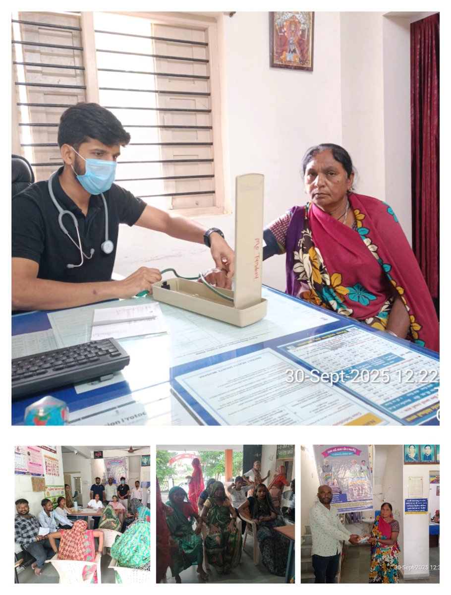 આજરોજ મોજે ટુંડાવ તા ઊંઝા ગામે સ્વચ્છતા હી સેવા પખવાડિયા અંતર્ગત ટુંડાવ ગામને સ્વચ્છ અને સુંદર રાખનાર તમામ સફાઈ કર્મચારીઓનું ટુંડાવ PHC ના M.O દ્વારા હેલ્થ તપાસ કરાઇ અને સરપંચ શ્રી ટુંડાવદ્વારા માસ્ક,હેન્ડ ગ્લોવ્ઝ કિટ આપી તથા ચા-નાસ્તો કરાવ્યો.<a href="/CMOGuj/">CMO Gujarat</a> <a href="/SwachchhM/">Swachh Bharat Mission- Gramin Mahesana</a> <a href="/TdoUnjha384170/">Tdo Unjha</a>