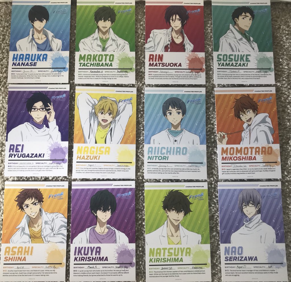 Feierjiang's tweet image. Hi I am looking for these set of free take your marks postcard/ character profile card from #funimation 
Pls send me pm if you want to sell anyone thank you in advance.🥹
#FreeTYM #freetakeyourmarks #freeiwatobiswimclub #nanaseharuka #matsusokarin #tachibanamakoto @Funimation