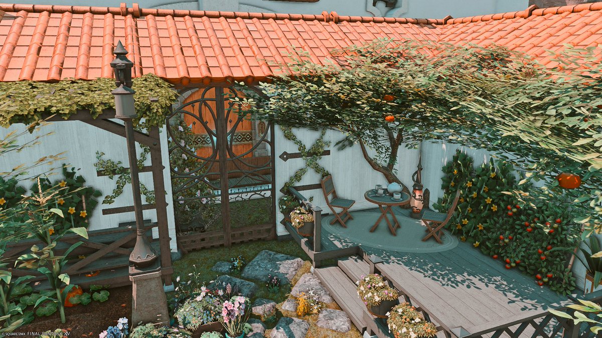 お庭の建物増設を進めて、
”オレンジの木のテラス”にしてみましたぁ🍊
可愛く出来た気がします！！！(*n’∀’)n

#studio_hare