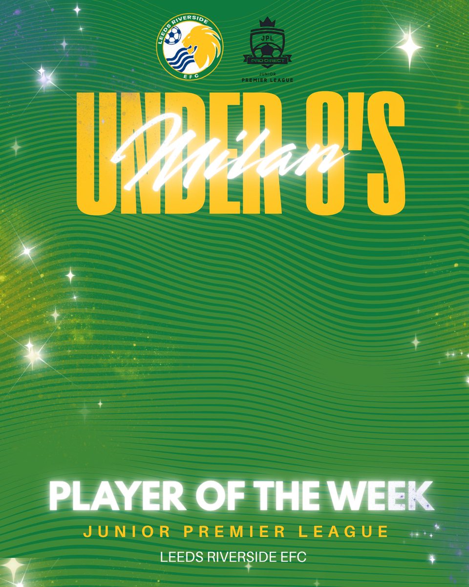LeedsRiverside's tweet photo. 🌟⚽ Players of the Week ⚽🌟
Huge congrats to our Leeds Riverside EFC stars! 👏🙌
🔥 U7: Reni
🔥 U8: Milan
🔥 U9: Freddie
🔥 U10: Kody

Top effort, passion &amp; teamwork this week – proud of you all! 💪⚽️
#LeedsRiversideEFC #PlayerOfTheWeek #GrassrootsFootball https://t.co/p4UJHQSwhw
