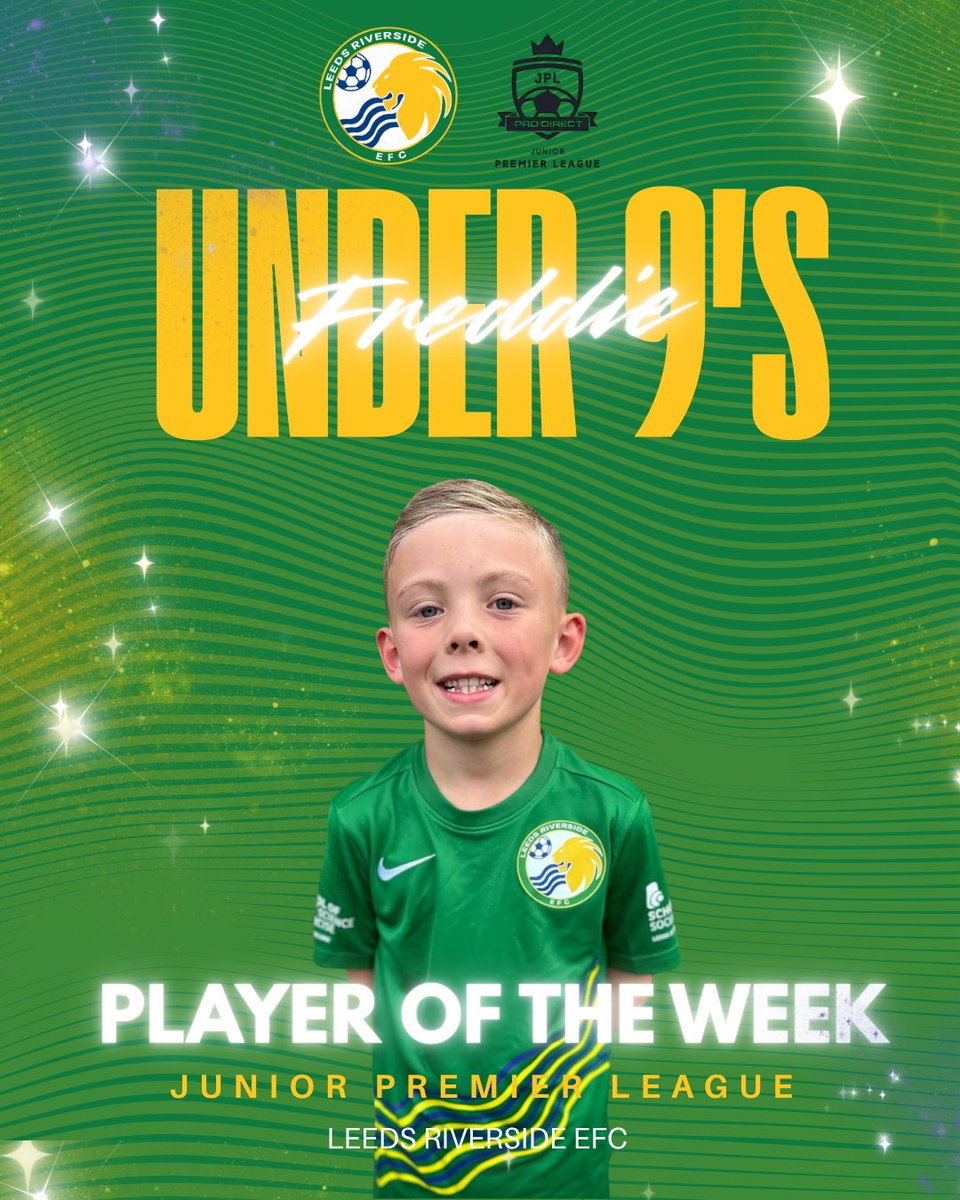 LeedsRiverside's tweet photo. 🌟⚽ Players of the Week ⚽🌟
Huge congrats to our Leeds Riverside EFC stars! 👏🙌
🔥 U7: Reni
🔥 U8: Milan
🔥 U9: Freddie
🔥 U10: Kody

Top effort, passion &amp; teamwork this week – proud of you all! 💪⚽️
#LeedsRiversideEFC #PlayerOfTheWeek #GrassrootsFootball https://t.co/p4UJHQSwhw