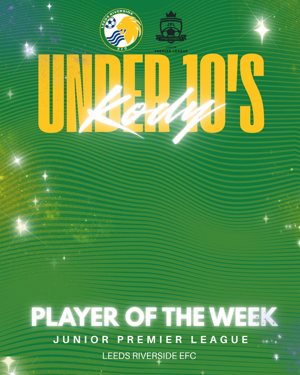 LeedsRiverside's tweet photo. 🌟⚽ Players of the Week ⚽🌟
Huge congrats to our Leeds Riverside EFC stars! 👏🙌
🔥 U7: Reni
🔥 U8: Milan
🔥 U9: Freddie
🔥 U10: Kody

Top effort, passion &amp; teamwork this week – proud of you all! 💪⚽️
#LeedsRiversideEFC #PlayerOfTheWeek #GrassrootsFootball https://t.co/p4UJHQSwhw
