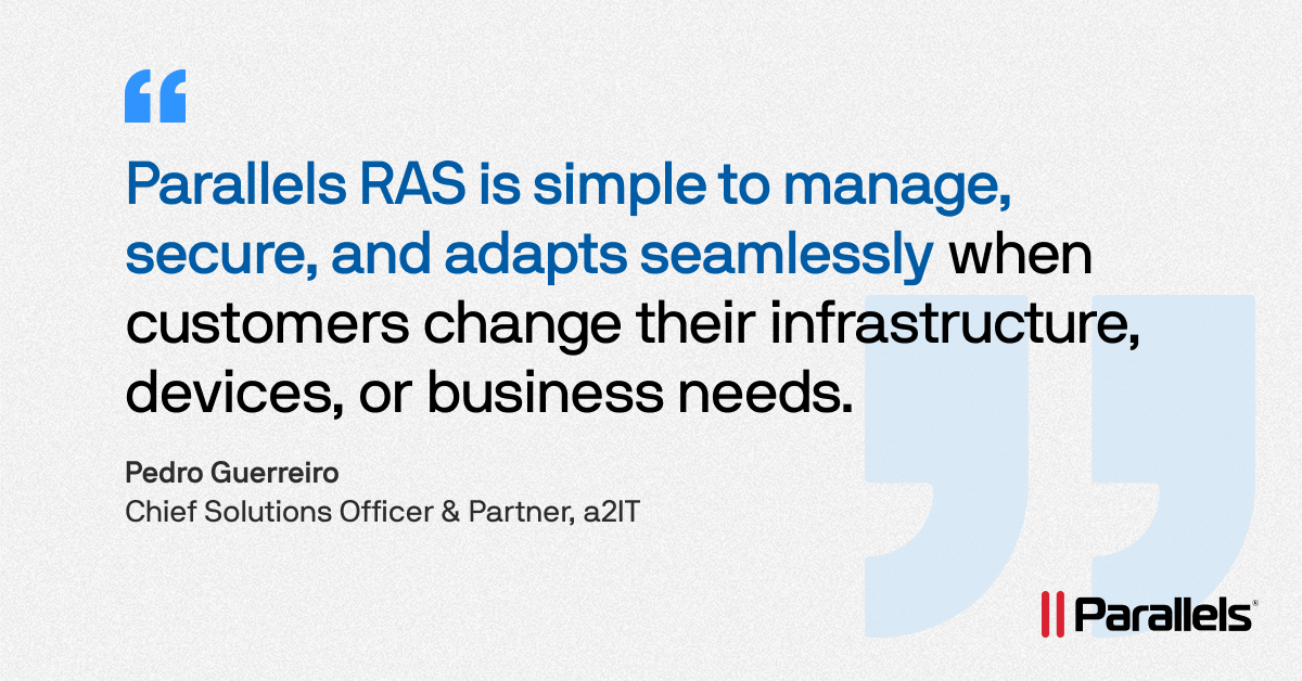 parallels's tweet image. Who said #VDI needs to be complicated? 🤔 

a2IT keeps it simple with Parallels RAS. It&apos;s secure, easy to manage, and flexible enough to adapt to anything.

Discover if #ParallelsRAS is the right fit for your organization: parallels.com/products/ras/r…

#ITMadeEasy #FlexibleIT