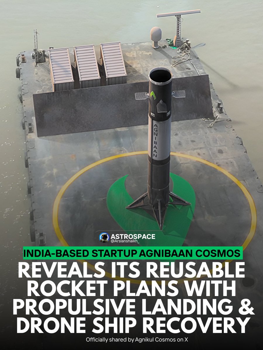 🇮🇳🚀 India-Based Space Startup Agnibaan Cosmos Reveals Its Reusable Rocket Plans with Propulsive Landing &amp; Drone Ship Recovery 

For more insight <a href="/AgnikulCosmos/">AgniKul Cosmos</a> 🚀