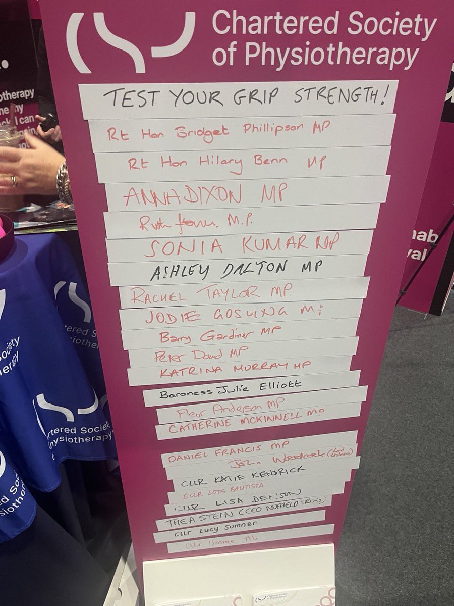 thecsp's tweet image. Challenge your MP to visit the CSP stand at the Labour conference and do a grip strength test.

Find your local Labour MP and tag them to visit us at stand J4 and learn more about how physiotherapy transforms lives.

#RightToRehab #Lab25